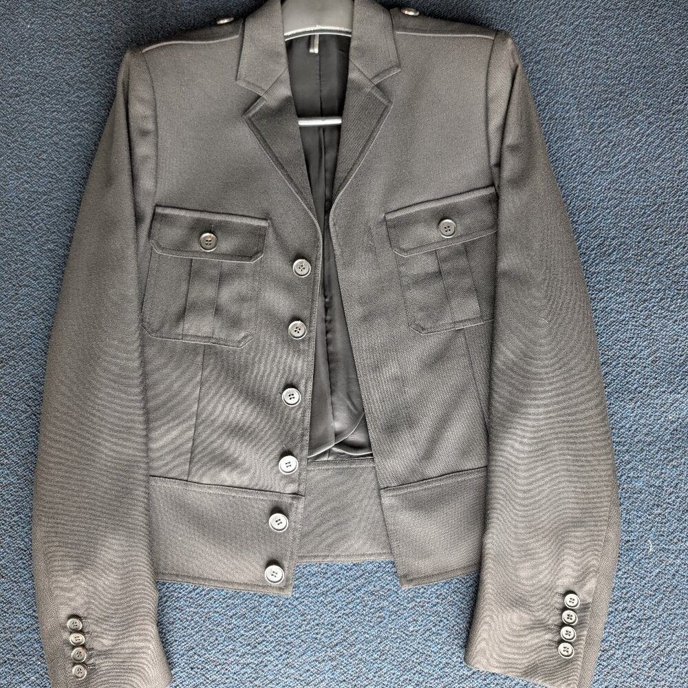 Hedi Slimane-era DIOR HOMME black cropped cadet jacket, IT46